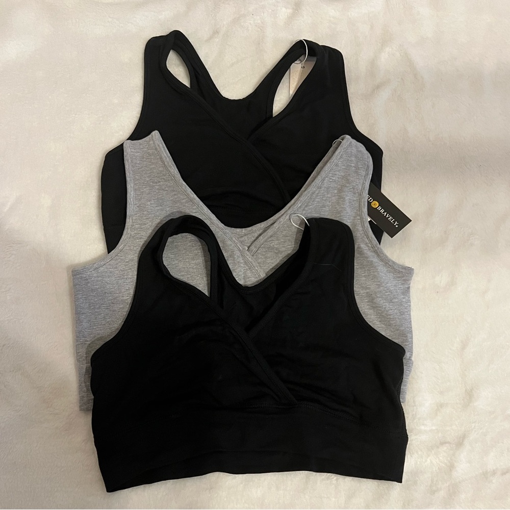 Bundle of 3- Racerback Maternity Bras- Kindred Bravely-size Medium
